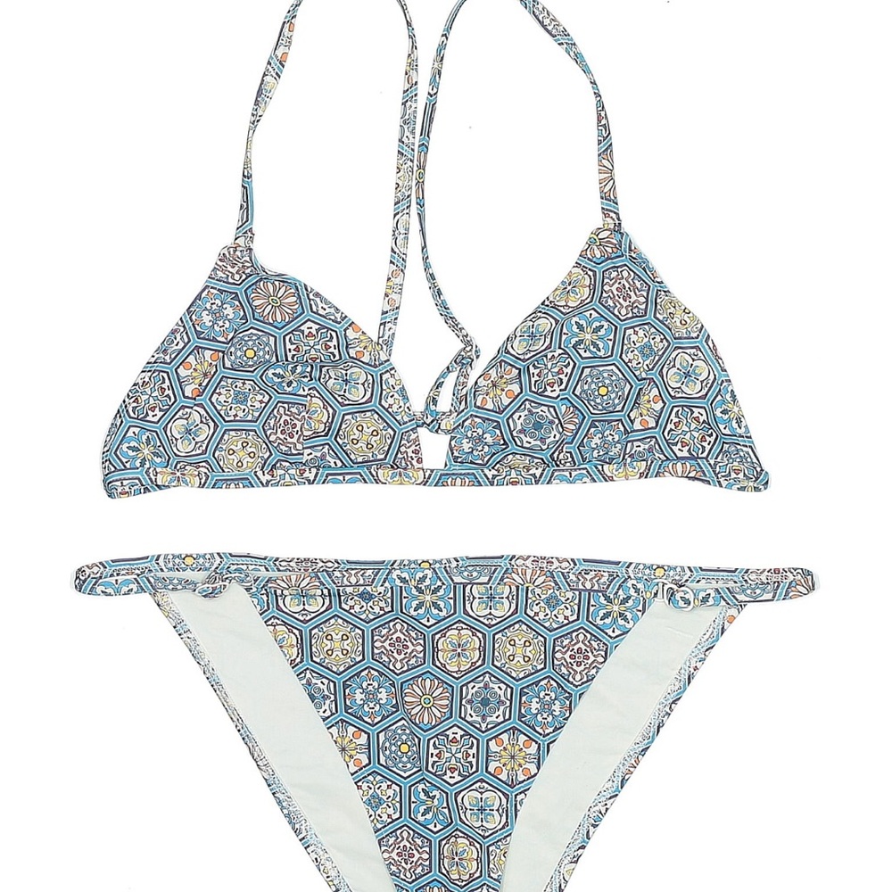 Blue Geometric Solid & Striped